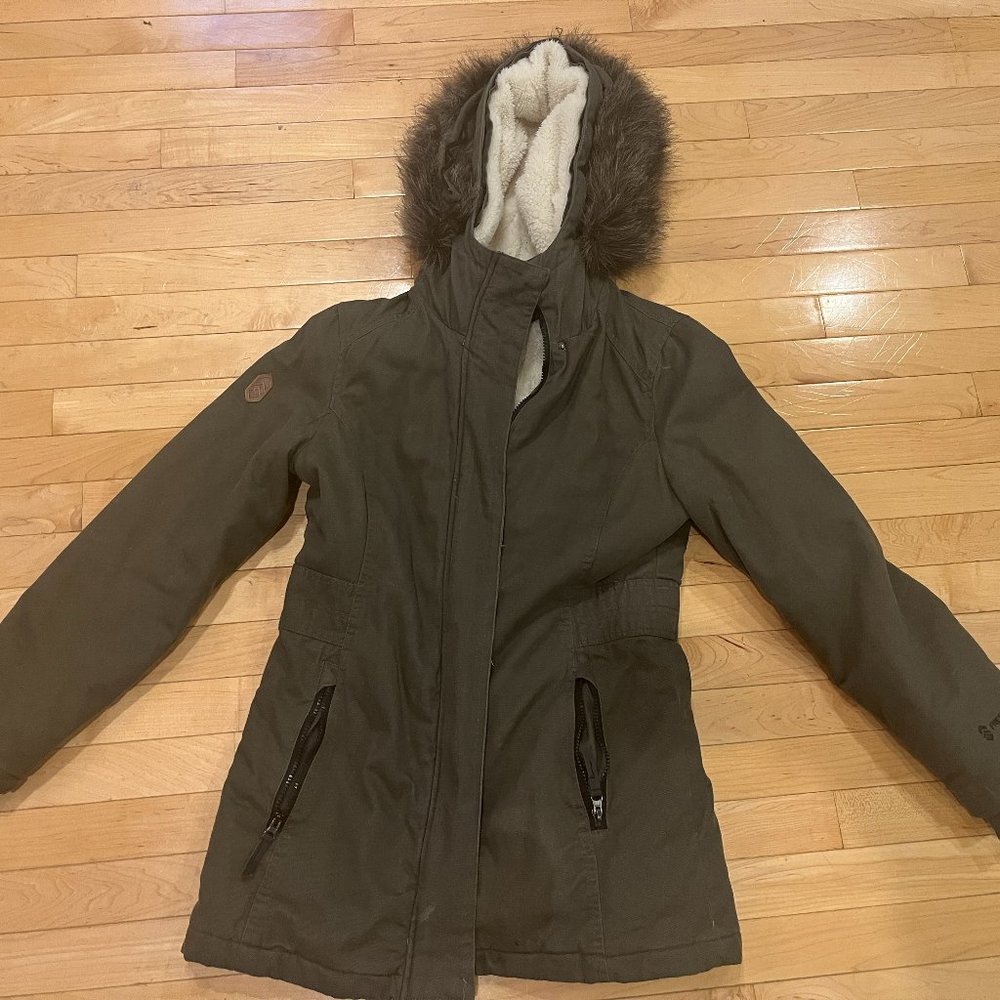 FREE COUNTRY WOMENS GREEN HOODED COAT JACKET SZ M